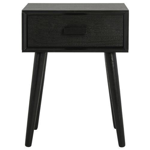 Lyle Nightstand | Night Table, Bedside Shelf - Black, Offers Convenience, Storage, Organization