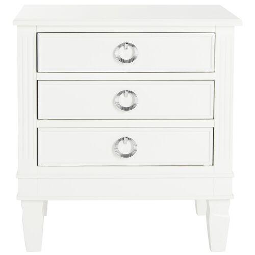 Lene Nightstand | Night Table, Bedside Shelf - White, Offers Convenience, Storage, Organization