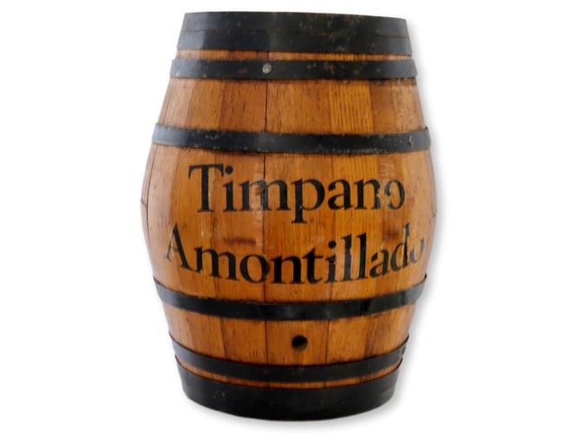 Vintage Wood Sherry Barrel w/Advertising - New England Mercantile - Brown