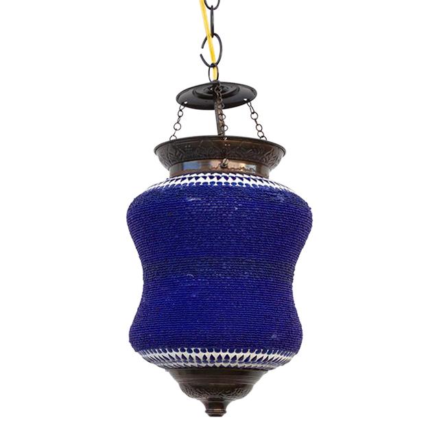 Blue Beaded Pendant Lamp - de-cor | Hanging Light, Lanterns - Practical, Aesthetic
