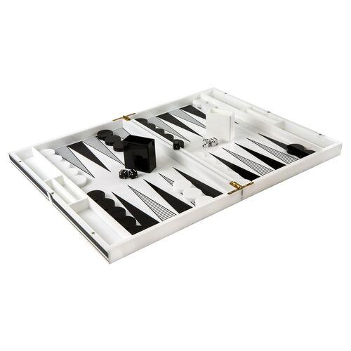 Lucite 18" Backgammon Set - Black/White - Multi