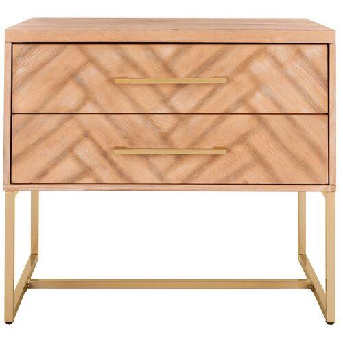 Ellie Nightstand - Oak | Night Table, Bedside Shelf - Beige - 2 Drawers, Offers Convenience, Storage, Organization