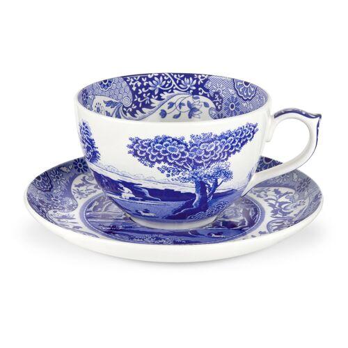 Spode Blue Italian Teacup and Saucer