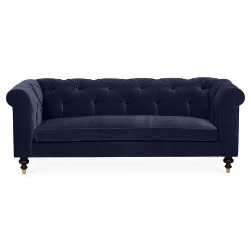 Dexter Tufted Sofa - Velvet - Kim Salmela - Handcrafted | Couch, Settee - Blue - Comfortable, Durable