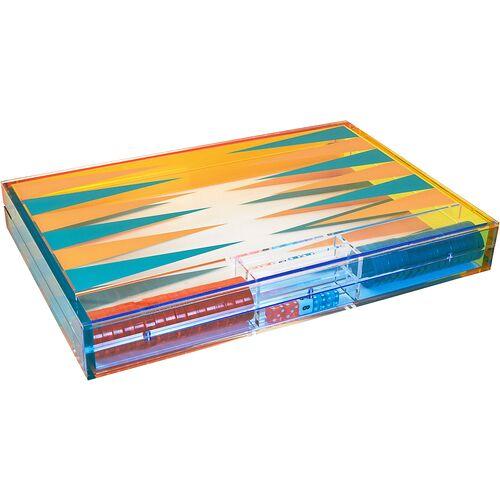 Lucite Backgammon Set - Orange