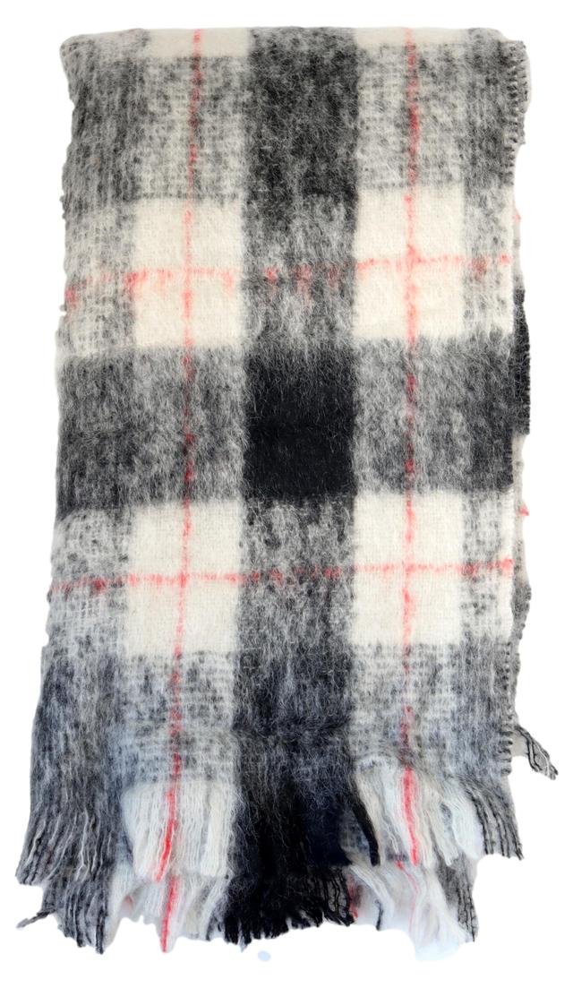 Vintage Hand-Woven Scottish Throw - Rose Victoria - Black