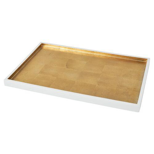 Gold Bottom Tray - White