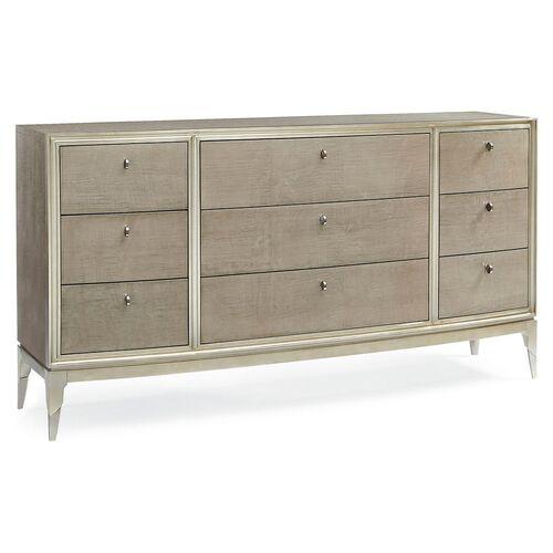 Kapono Dresser - Silver Leaf | Highboy, Bureau - Offers Storage, Organization