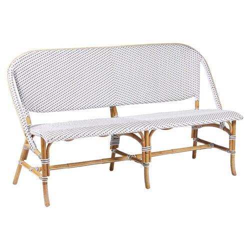 Sofie Outdoor Bench - White/Cappuccino Dots - Sika Design - Handcrafted | Couch, Sofa, Settee - Indoor Use Only