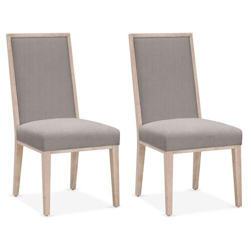 Set of 2 Performance Armel Side Chairs - Slate - Gray | Dining Chairs, Accent Chairs - Comfortable, Durable