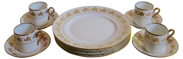 Ginori Italian Porcelain Service for 4 - The Emporium Ltd. - Gold