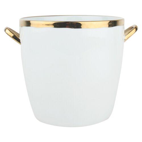 Dauville Ice Bucket - White/Gold - Canvas | Chiller, Cooler