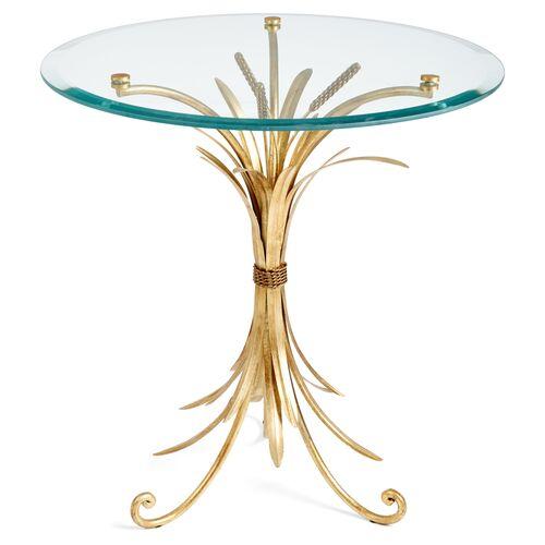 Wheat-Sheaf Side Table - Gold | End Table, Occasional Table, Small Table