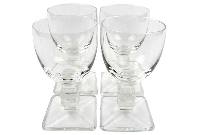 Lalique French Art Deco Crystal Glasses - The Emporium Ltd. - Clear