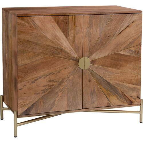 Femie 2-Door Cabinet - Natural/Brass - Brown