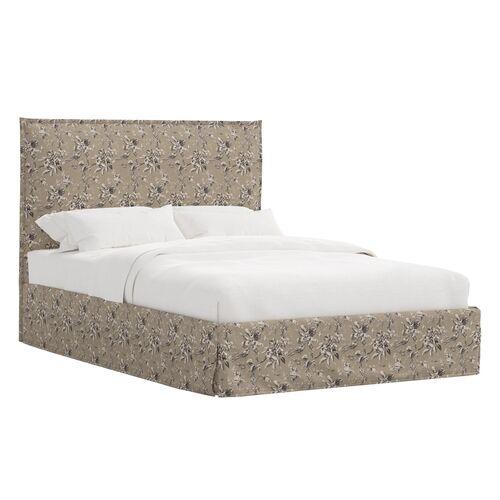 Maura Slipcover Bed - Michigan Bird Toile - Beige