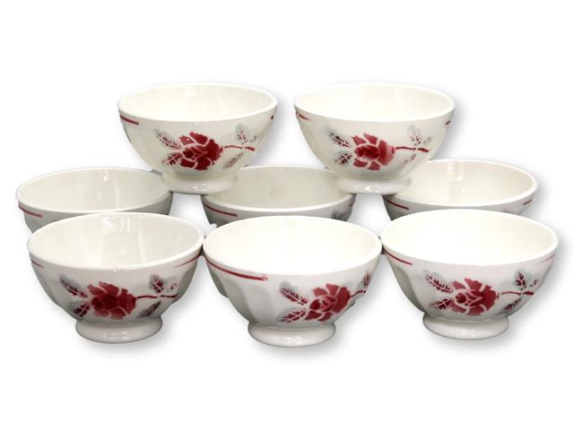 Petite French CafÃ© Au Lait Cups - Set of 8 - New England Mercantile - Pink