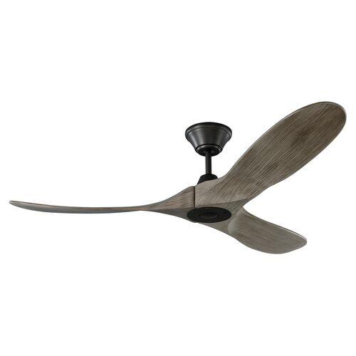 Visual Comfort - Maverick Ceiling Fan - Weathered Oak/Pewter - Brown - 3 Blades, Hand-Held Remote Control, Energy Efficient, 6 S