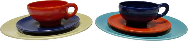 1930s Gladding McBean Espresso Trios - The Emporium Ltd. - Blue