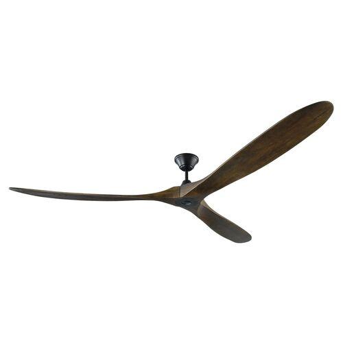 Visual Comfort - Maverick Ceiling Fan - Dark Walnut/Black - Brown - 3 Blades, Hand-Held Remote Control, Energy Efficient, 6 Spee