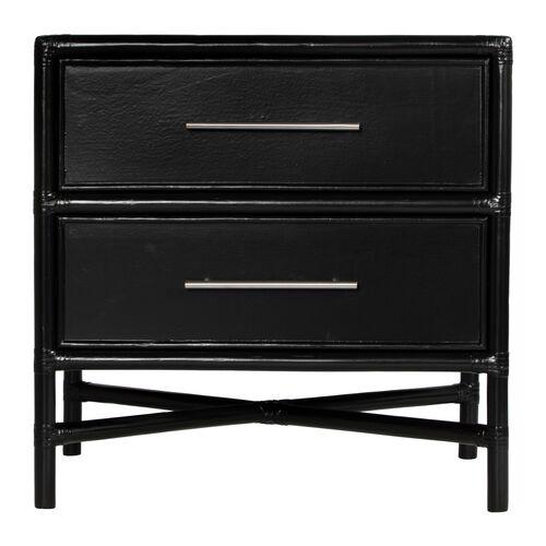 Verona Two-Drawer Nightstand - Black | Night Table, Bedside Shelf - 2 Drawers, Offers Convenience, Storage, Organization