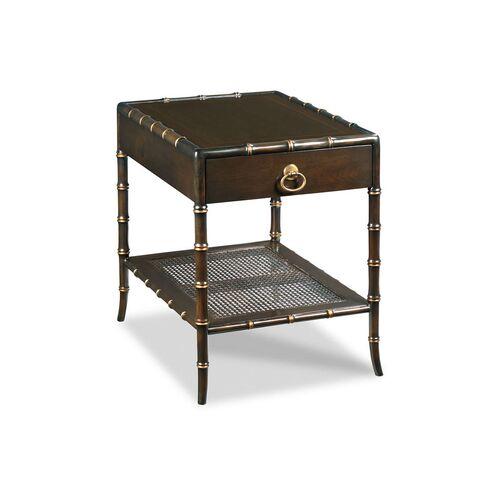 Harlow Faux Bamboo Side Table - Blackened Stain - Brown | End Table, Occasional Table, Small Table