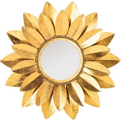 Lia Round Wall Mirror - Gold Foil | Dressing Mirror, Vanity Mirror - Functional, Aesthetic