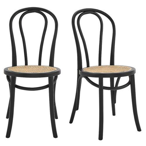 Set of 2 Nico Side Chairs - Matte Black | Dining Chairs, Accent Chairs - Comfortable, Durable