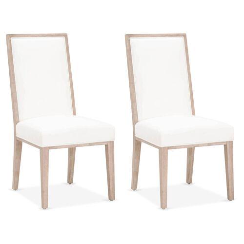 Set of 2 Performance Armel Side Chairs - Pearl - Ivory | Dining Chairs, Accent Chairs - Comfortable, Durable