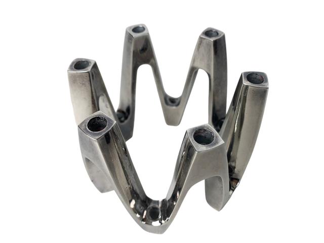 Dansk Zig Zag Tiny Taper Candle Holder - Eat Drink Home - Silver