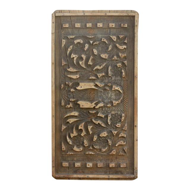 Antique Floral Block Printing Panel - de-cor - Brown