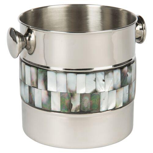 Barclay Butera - Bradburn Home - Pearce Ice Bucket - Silver/Black | Chiller, Cooler