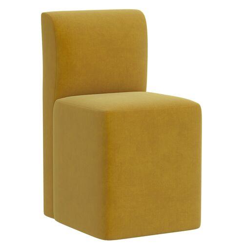 Graham Velvet Dining Chair - Yellow | Accent Chair, Arm chair