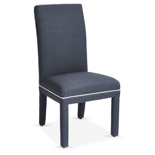 Monroe Side Chair - Contrast Welt Crypton - Blue