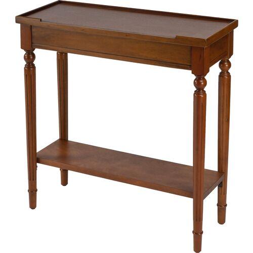 Jenna 2-Shelf Console - Olive Ash - Brown