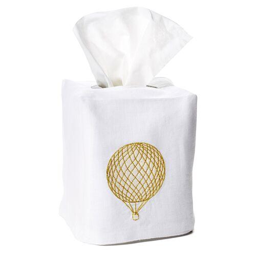 Balloon Linen Tissue Box Cover - Hamburg House - White