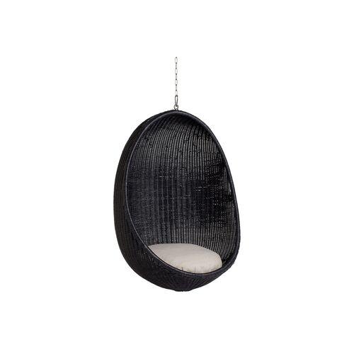 Outdoor Hanging Egg Chair - Black/White - Sika Design - Handcrafted - Beige