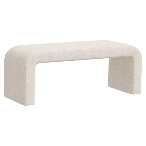 Celia Waterfall Linen Bench - Ivory | Couch, Sofa, Settee - Made in The USA