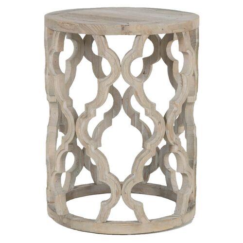 Maxime Small Side Table - Smoke Gray - Beige | End Table, Occasional Table, Small Table
