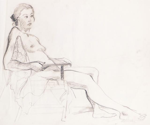 Seated Nude by Michael Decker - McNaught Fine Art - Beige