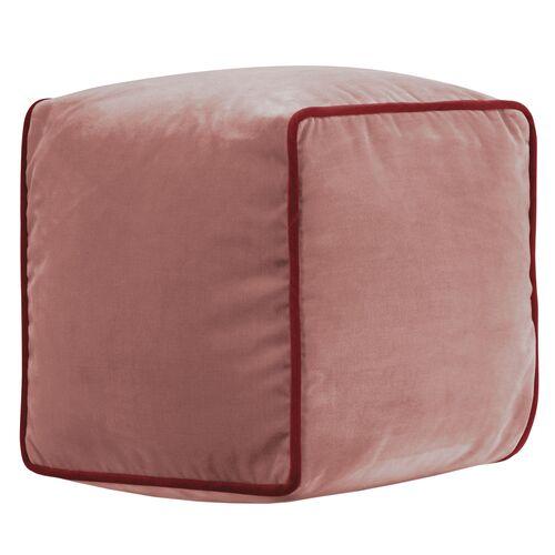 Nova 10x10 Cube Velvet Pillow | Cushion, Bolster - Pink - Invisible Zipper, Insert Included