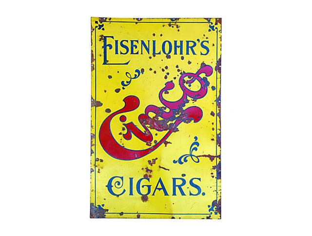 1910s Porcelain Eisenlohr's Cigars Sign - Yellow
