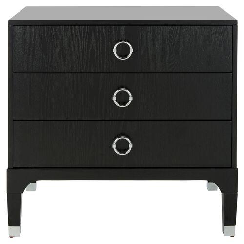Royce Nightstand | Night Table, Bedside Shelf - Black, Offers Convenience, Storage, Organization