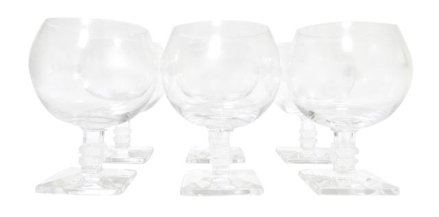 Lalique French Art Deco Crystal Snifters - The Emporium Ltd. - Clear
