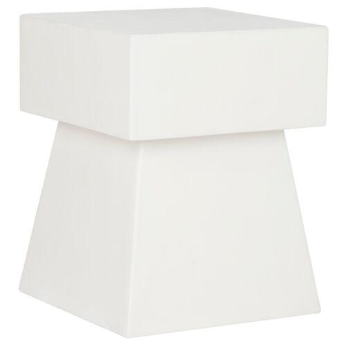 Laine Outdoor Side Table - White | End Table, Occasional Table, Small Table