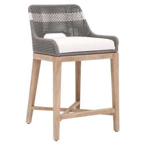 Arras Woven Counter Stool | Bar Stool, Kitchen Stool - Gray