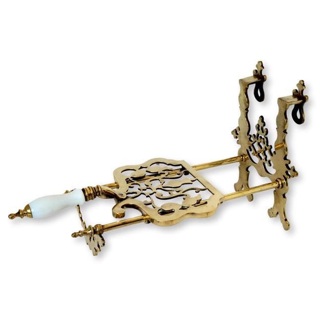 English Victorian Adjustable Pot Rack - Rose Victoria - Gold