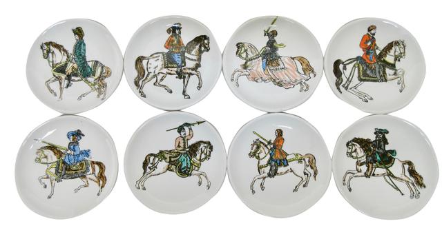 Fornasetti-Style MCM Italian Coasters - The Emporium Ltd. - White