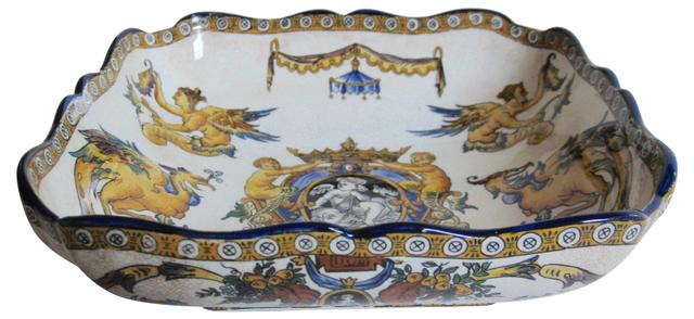 19th-C. French Faience Serving Bowl - The Emporium Ltd. - Gray