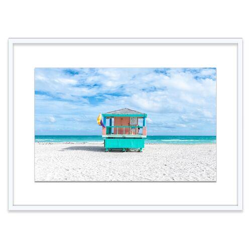 Richard Silver - Lifeguard Chair - Miami II Photograph - Blue